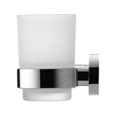 Porte-verre Duravit D-CODE gaucheavec verre - chroméé
