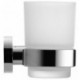 Porte-verre Duravit D-CODE droitavec verre - chroméé