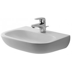 Lave-mains Duravit D-CODE MED sans trop pleinavec plage de robinettrie 450x340mm sans trou de robinetterie blanc
