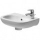 Lave-mains Duravit D-CODEavec trop plein plage de robinettrie 360x270mm 1 trou de robinetterie blanc