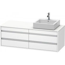 Meuble sous-vasque KETHO 550x1400x496m avec éclairagecken re blanc mat