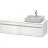 Meuble sous-vasque KETHO 550x1400x426m avec éclairagecken re blanc mat