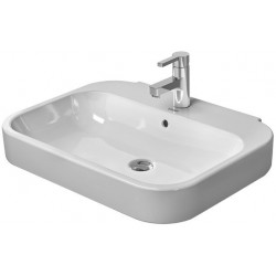 Lavabo Duravit HAPPY D.2avec trop plein plage de robinettrie 600x475mm 1 trou de robinetterie blanc