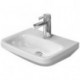 Lave-mains Duravit DURASTYLE sans trop pleinavec plage de robinettrie 450x335mm 1 trou de robinetterie blanc