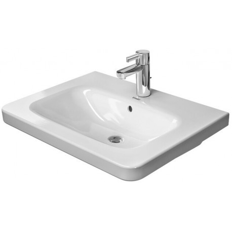 Lavabo meuble Duravit DURASTYLEavec trop plein plage de robinettrie 650x480mm 1 trou de robinetterie blanc