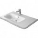 Lavabo meuble Duravit DURASTYLE vasque gaucheavec trop plein plage de robinettrie 800x480mm 1 trou de robinetterie blanc