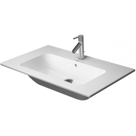 Lavabo pour meuble ME by Starck 830mm blanc soie mat avec trop-plein, avec trou B, 1 trou pour robinet