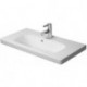 Lavabo meuble Duravit DURASTYLE COMPACTavec trop plein plage de robinettrie 785x400mm 1 trou de robinetterie blanc