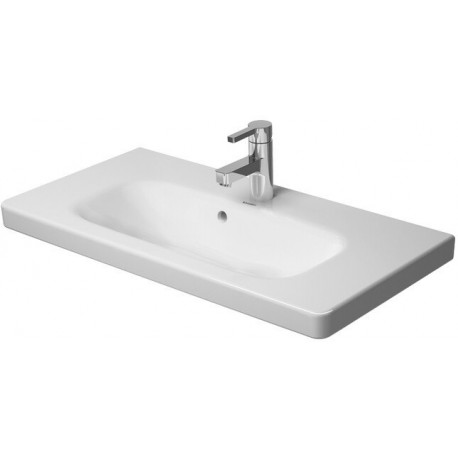 Lavabo meuble Duravit DURASTYLE COMPACTavec trop plein plage de robinettrie 785x400mm 1 trou de robinetterie blanc