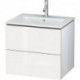 Meuble sous-vasque L-CUBE 620x481x550mm blanc brillant lack