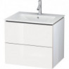 Meuble sous-vasque L-CUBE 620x481x550mm blanc brillant lack
