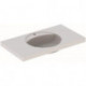 Lavabo Geberit Preciosaavec plage de dépose, 100x55cm, troude robinetterie au centre, sans trop-plein, Blanc