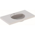Lavabo Geberit Preciosaavec plage de dépose, 100x55cm, troude robinetterie au centre, sans trop-plein, Blanc