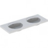 Lavabo double PRECIOSA 1300x550mm sans trou de robinetterie avec trop plein blanc KT