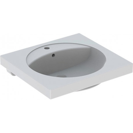 Lavabo Geberit PRECIOSA 600x550mm avec trou pour robinetavec trop plein blanc KT