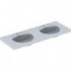 Lavabo double PRECIOSA 1300x550mm avec trou pour robinetavec trop plein blanc KT