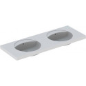 Lavabo double PRECIOSA 1300x550mm sans trou de robinetterie avec trop plein blanc KT