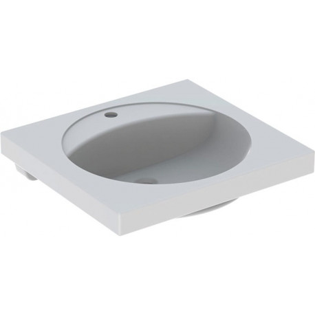Lavabo Geberit PRECIOSA 600x550mm avec trou pour robinet sans trop plein blanc KT