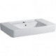 Lavabo avec plage de dépose Geberit Renova Plan, 85x48cm, trou de robinetterie au centre, plage de dépose des deux côtés, Blanc