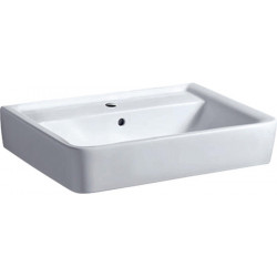 Lavabo Geberit Renova Plan, 65x48cm, trou de robinetterie au centre, Blanc