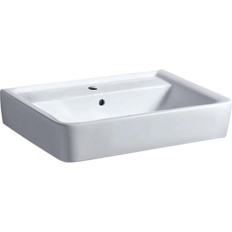 Lavabo Geberit Renova Plan, 65x48cm, trou de robinetterie au centre, Blanc