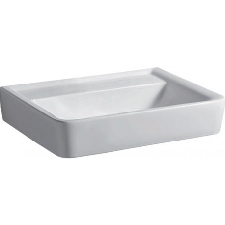 Lavabo Geberit RENOVA PLAN 650x480mm sans trou de robinetterie sans trop plein blanc KT