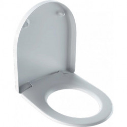 Abattant WC RENOVA PLAN avec couvercle, charnières amovibles : acier inoxydable, blanc GEBERIT