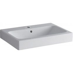 Lavabo Geberit iCon, 60x48.5cm, trou de robinetterie au centre, Blanc