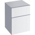 Meuble latéral bas Geberit iConavec deux tiroirs: Largeur 45cm, Hauteur 60cm, Profondeur 47.7cm, Blanc / Laqué ultra-brillant