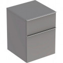 Meuble latéral bas Geberit iConavec deux tiroirs: Largeur 45cm, Hauteur 60cm, Profondeur 47.7cm, Platine / Laqué ultra-brillant