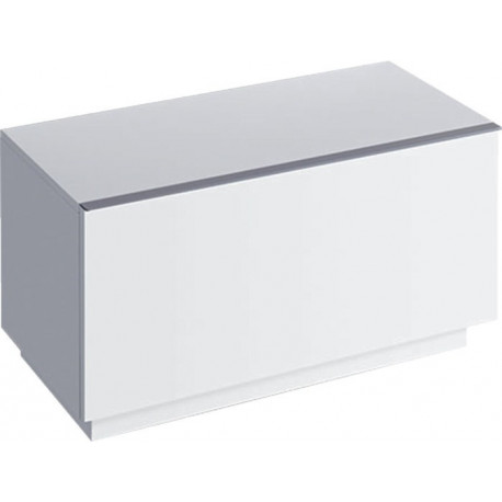 Meuble latéral bas Geberit iConavec un tiroir, au sol: Largeur 89cm, Hauteur 47.2cm, Profondeur 47.7cm, Blanc / Laqué ultra-brillant