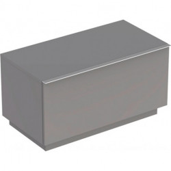 Meuble latéral bas Geberit iConavec un tiroir, au sol: Largeur 89cm, Hauteur 47.2cm, Profondeur 47.7cm, Platine / Laqué ultra-brillant