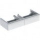 Meuble bas pour lavabo Geberit iConavec une largeur à partir de 120 cm,avec deux tiroirs: Largeur 119cm, Hauteur 24cm, Profondeur 47.7cm, Blanc / Laqué ultra-brillant