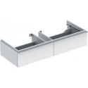 Meuble bas pour lavabo Geberit iConavec une largeur à partir de 120 cm,avec deux tiroirs: Largeur 119cm, Hauteur 24cm, Profondeur 47.7cm, Blanc / Laqué ultra-brillant