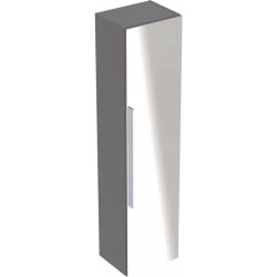 Colonne haute Geberit iConavec une porte et miroir extérieur: Largeur 36cm, Hauteur 150cm, Profondeur 31.7cm, Platine / Laqué ultra-brillant