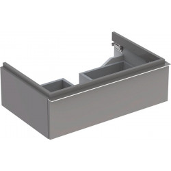 Meuble bas pour lavabo Geberit iCon,avec un tiroir: Largeur 74cm, Hauteur 24cm, Profondeur 47.7cm, Platine / Laqué ultra-brillant