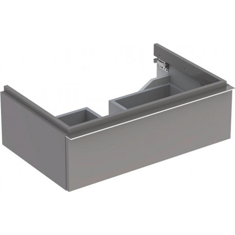 Meuble bas pour lavabo Geberit iCon,avec un tiroir: Largeur 74cm, Hauteur 24cm, Profondeur 47.7cm, Platine / Laqué ultra-brillant