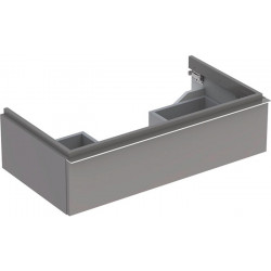 Meuble bas pour lavabo Geberit iCon,avec un tiroir: Largeur 89cm, Hauteur 24cm, Profondeur 47.7cm, Platine / Laqué ultra-brillant