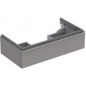 Meuble bas pour lavabo Geberit iCon,avec un tiroir: Largeur 89cm, Hauteur 24cm, Profondeur 47.7cm, Platine / Laqué ultra-brillant