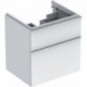 Meuble bas pour lavabo Geberit iCon,avec deux tiroirs: Largeur 59.5cm, Hauteur 62cm, Profondeur 47.7cm, Blanc / Laqué ultra-brillant