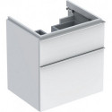 Meuble bas pour lavabo Geberit iCon,avec deux tiroirs: Largeur 74cm, Hauteur 62cm, Profondeur 47.7cm, Blanc / Laqué ultra-brillant
