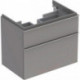 Meuble bas pour lavabo Geberit iCon,avec deux tiroirs: Largeur 74cm, Hauteur 62cm, Profondeur 47.7cm, Platine / Laqué ultra-brillant