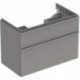 Meuble bas pour lavabo Geberit iCon,avec deux tiroirs: Largeur 89cm, Hauteur 62cm, Profondeur 47.7cm, Platine / Laqué ultra-brillant