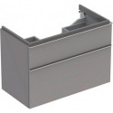 Meuble bas pour lavabo Geberit iCon,avec deux tiroirs: Largeur 89cm, Hauteur 62cm, Profondeur 47.7cm, Platine / Laqué ultra-brillant