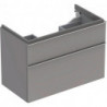 Meuble bas pour lavabo Geberit iCon,avec deux tiroirs: Largeur 89cm, Hauteur 62cm, Profondeur 47.7cm, Platine / Laqué ultra-brillant