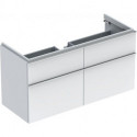 Meuble bas pour lavabo Geberit iConavec une largeur à partir de 120 cm,avec quatre tiroirs: Largeur 119cm, Hauteur 62cm, Profondeur 47.7cm, Blanc / Laqué ultra-brillant