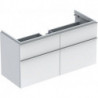 Meuble bas pour lavabo Geberit iConavec une largeur à partir de 120 cm,avec quatre tiroirs: Largeur 119cm, Hauteur 62cm, Profondeur 47.7cm, Blanc / Laqué ultra-brillant