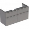 Meuble bas pour lavabo Geberit iConavec une largeur à partir de 120 cm,avec quatre tiroirs: Largeur 119cm, Hauteur 62cm, Profondeur 47.7cm, Platine / Laqué ultra-brillant