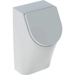 Urinoir Geberit Renova Plan avec couvercle d'abattant, alimentation encastrée, sortie encastrée: T:30cm, Sortie:Encastrée, Arrivée d'eau:Encastrée , Blanc