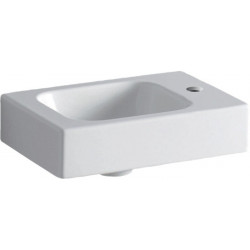 Lave-mains Geberit iCon, Blanc, 38x13.5x28cm, trou de robinetterie à droite, sans trop-plein